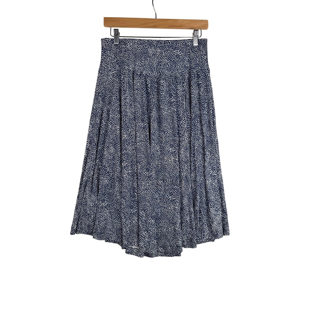 NWT Hilary Radley Polka Dot Round Hem Midi Skirt size Small Blue/White